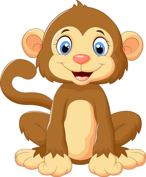 Cartoon cute monkey sitting — Stock Vector