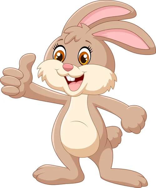 Cartoon rabbit giving thumbs up — Stock Vector