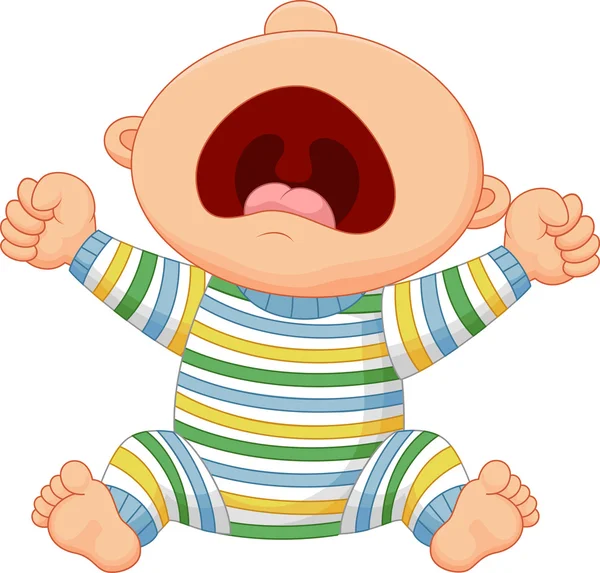 Cartoon baby boy crying — Stock Vector