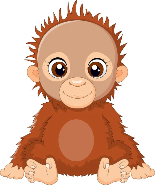 Karikatúra baba orangután ül — Stock Vector