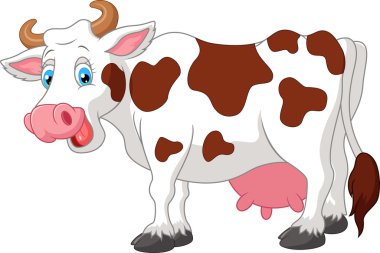 mutlu karikatür inek
