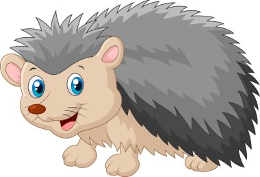 Hedgehog cartoon was looking to the side clipart