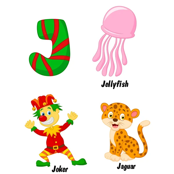 J dibujos animados alfabeto — Archivo Imágenes Vectoriales