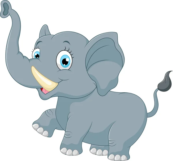 Lindo elefante de dibujos animados — Vector de stock