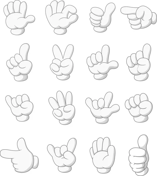 Cartoon collection hand shape — Stock Vector