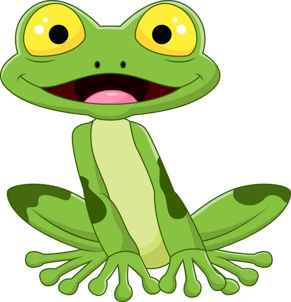 Dessin animé sourire grenouille — Image vectorielle