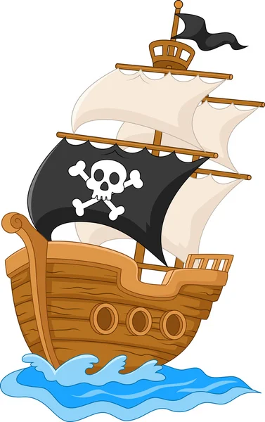Desenhos animados do navio pirata — Vetor de Stock