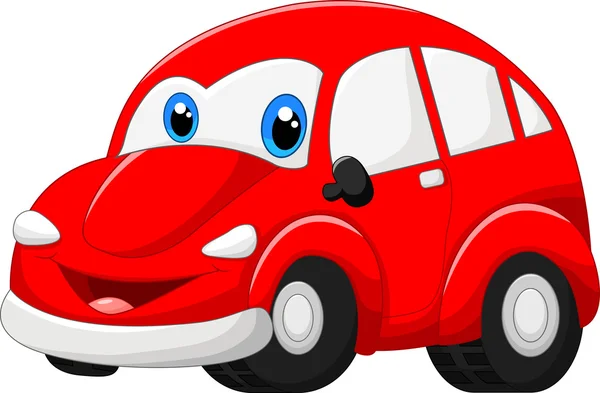 Dibujos animados coche rojo — Vector de stock