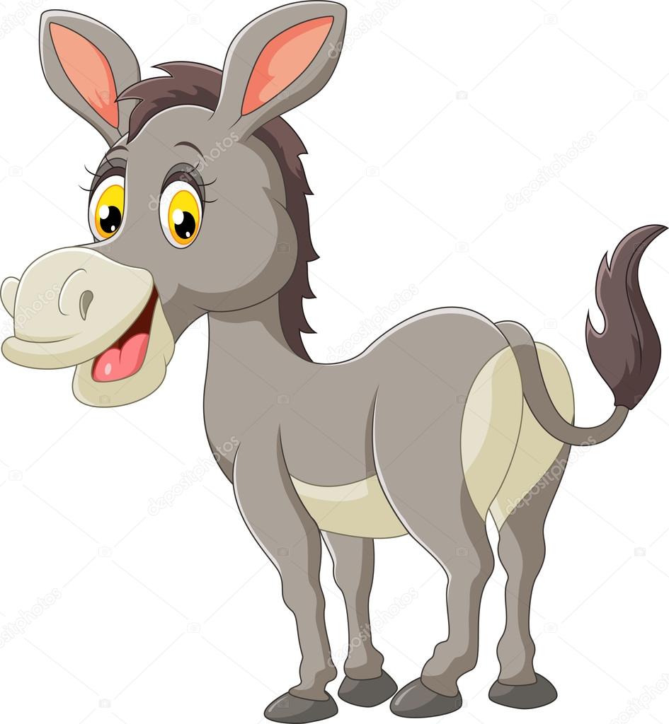 Cartoon donkey smile and happy