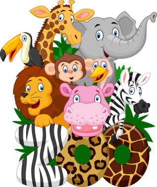 Karikatür koleksiyonu hayvan Zoo