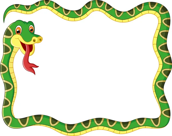 Marco de serpiente de dibujos animados — Vector de stock