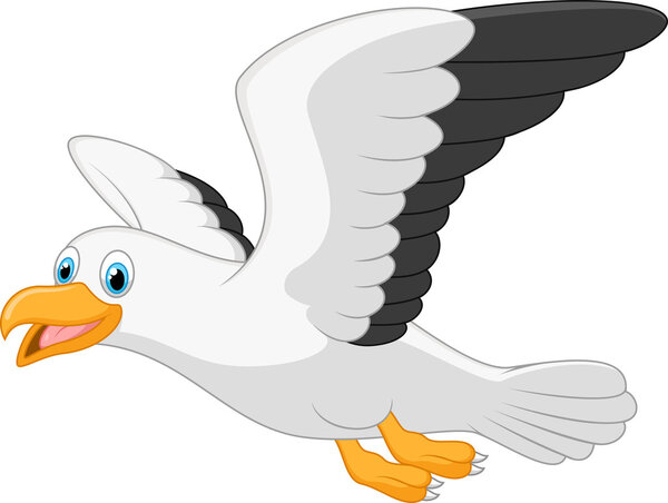 Cartoon smiling seagull