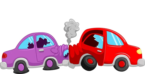 Accidente de coche de dibujos animados — Vector de stock