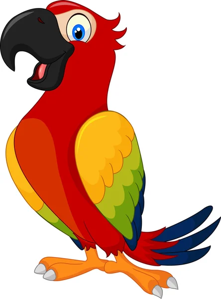 Cartoon cute parrot — Stock Vector