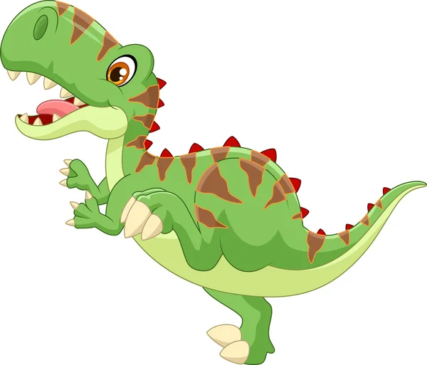 Mignon tyrannosaure dessin animé — Image vectorielle