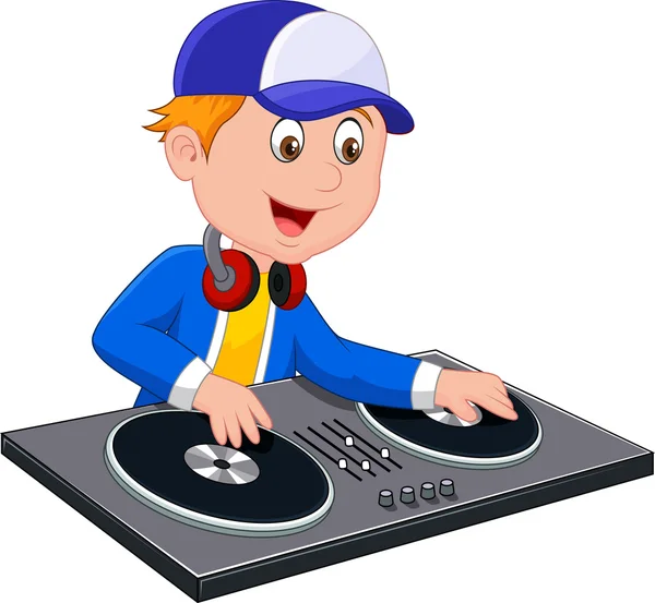 Cartoon DJ ragazzo — Vettoriale Stock