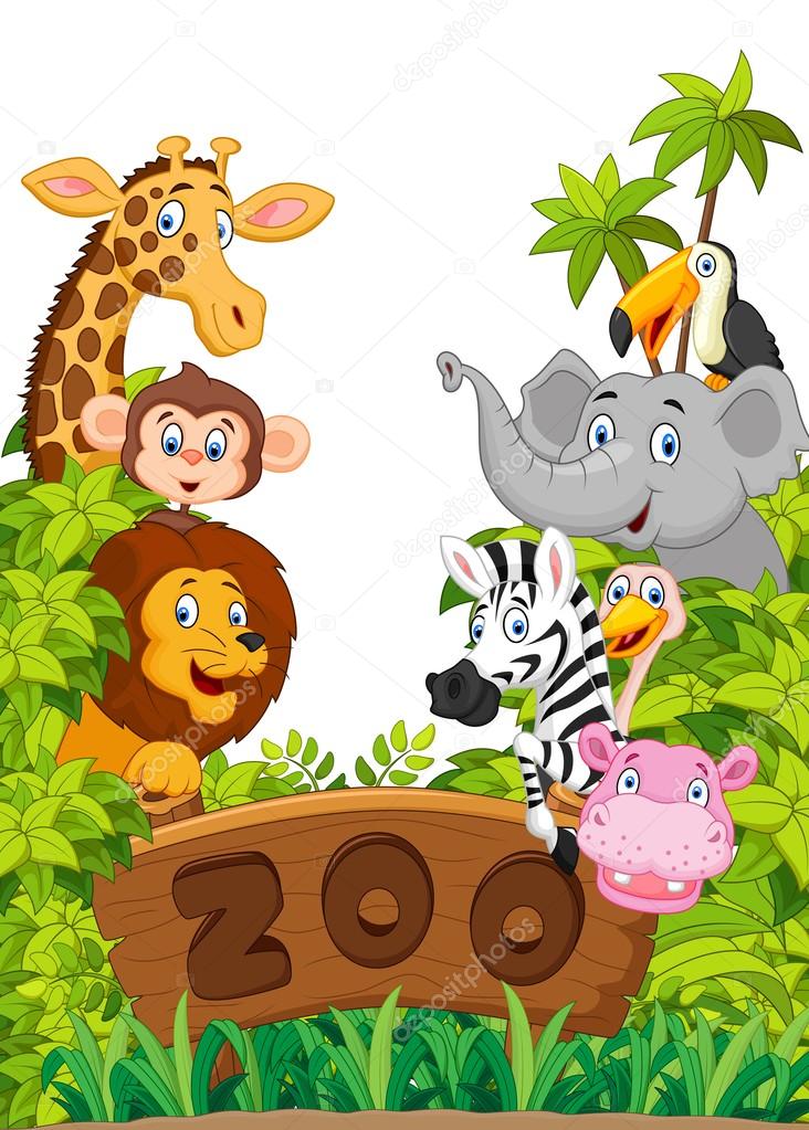Cartoon collection zoo animals