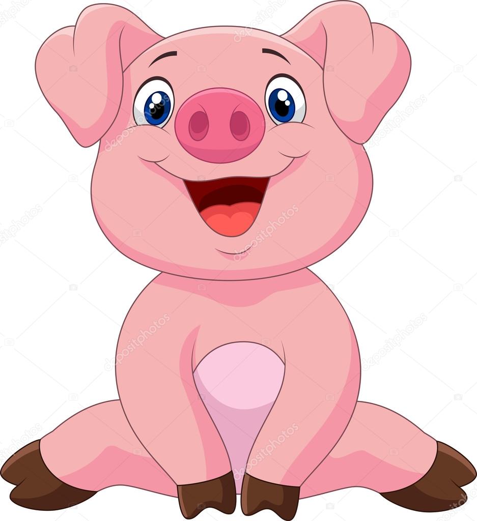 Cartoon adorable baby pig Stock Vector Image by ©tigatelu #73710313