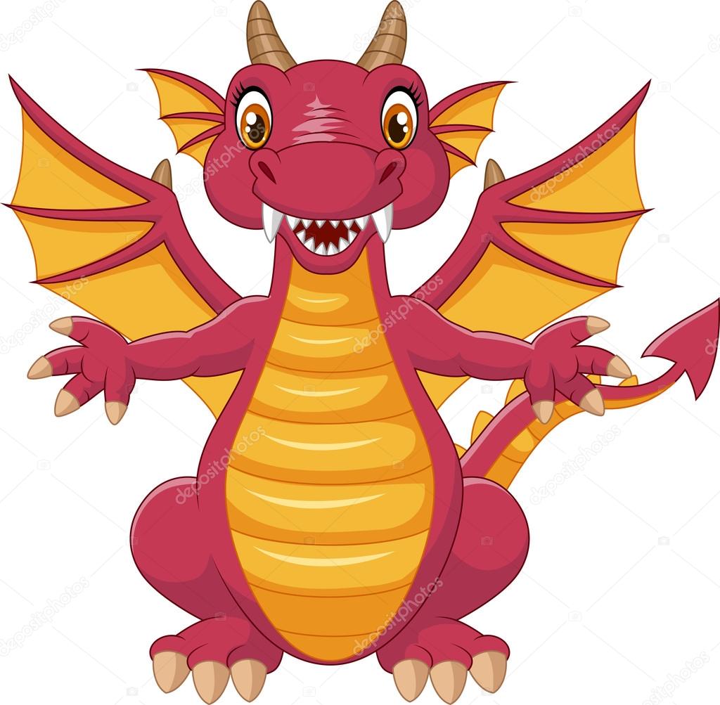 Cartoon funny dragon