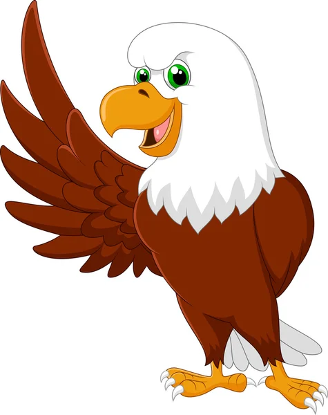 Eagle cartoon waving — Stock Vector