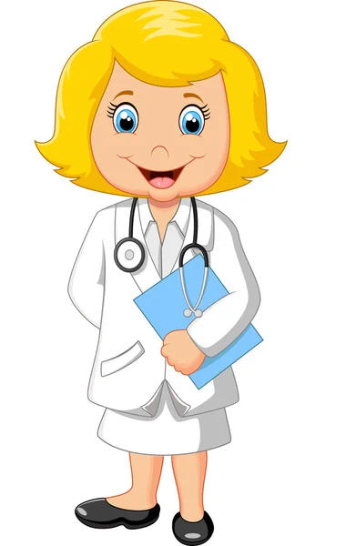 Cartoon a doctor holding blank sign — Stock vektor