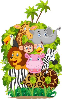 Cartoon collection happy animal of zoo
