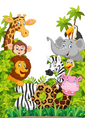 Cartoon collection happy animal of zoo