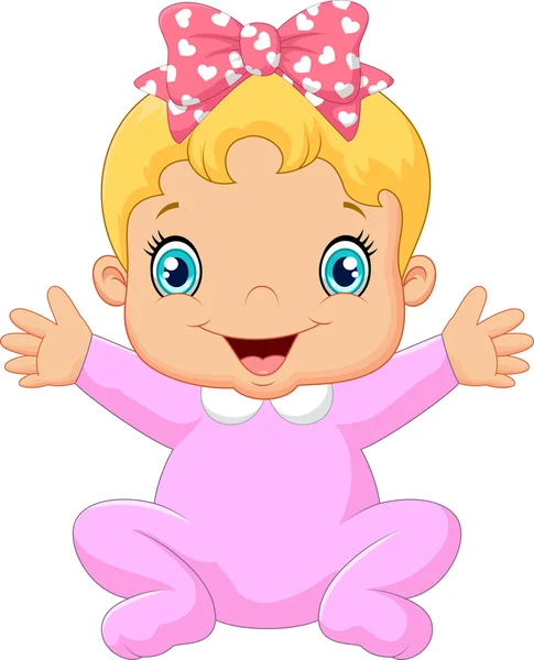 Cartoon happy baby posing — Stock Vector