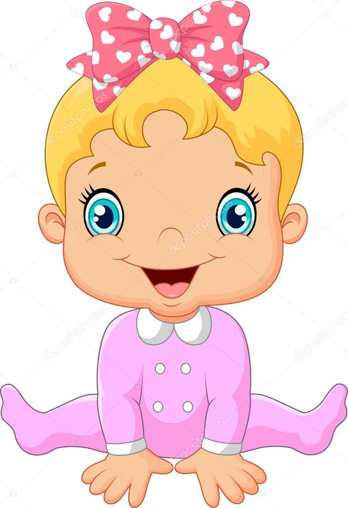 Cartoon happy baby girl Stock Vector by ©tigatelu 75191871
