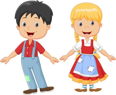 Cartoon little kid happy