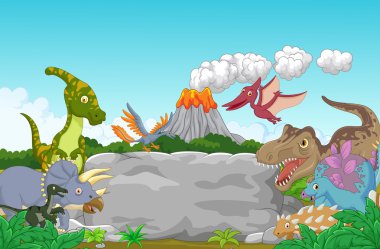 Cartoon Collection dinosaur in the jungle
