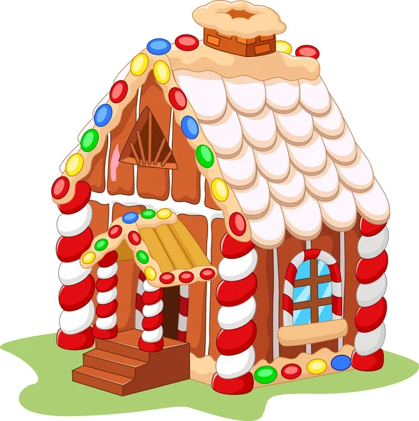 Cartoon peperkoek huis — Stockvector