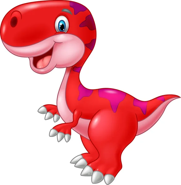 Dinosauro felice cartone animato — Vettoriale Stock