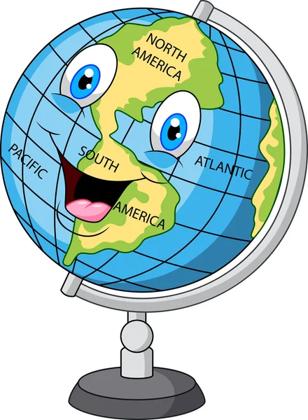 Cartoon happy globe — Stockový vektor