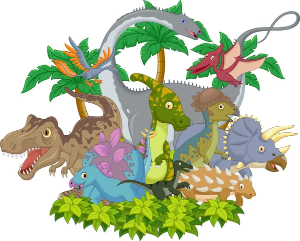 Dibujos animados dinosaurio animal — Vector de stock