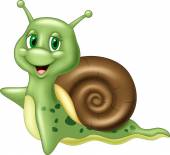 Cute cartoon snail waving