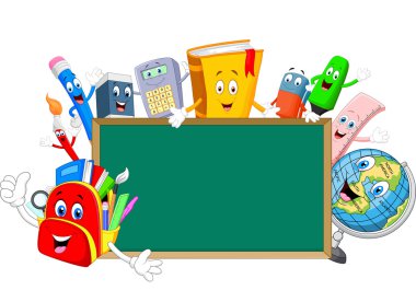 Boş işareti olan çizgi film koleksiyonu kırtasiyesi