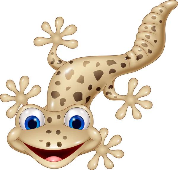 Cartoon smiling gecko — Stock Vector