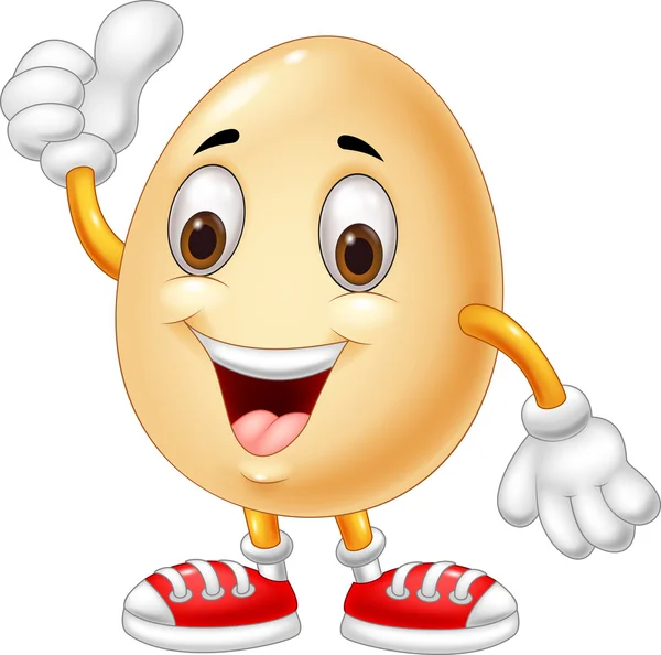 Γελοιογραφία αυγό να εγκαταλείψουμε αντίχειρα — Διανυσματικό Αρχείο