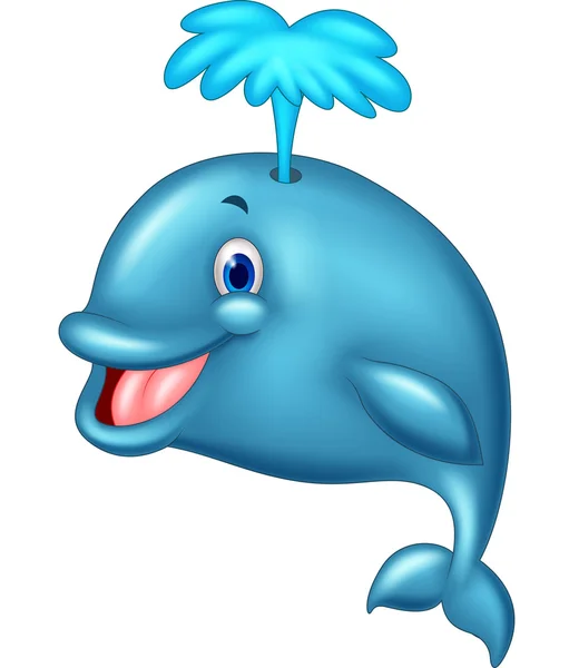 Drôle de dessin animé baleine — Image vectorielle