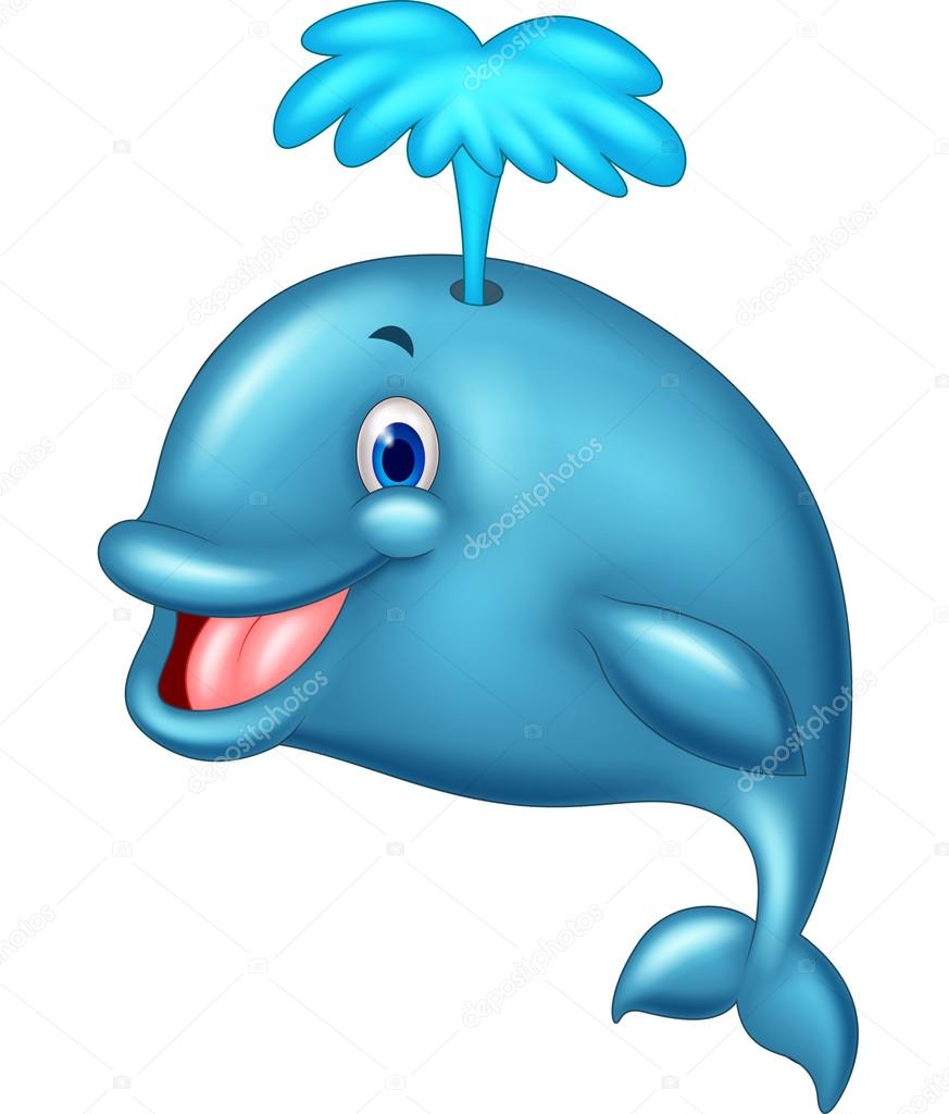 Funny cartoon whale