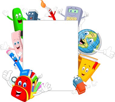 Koleksiyon ileti örneği boş işaretiyle başparmak vaz çizgi film