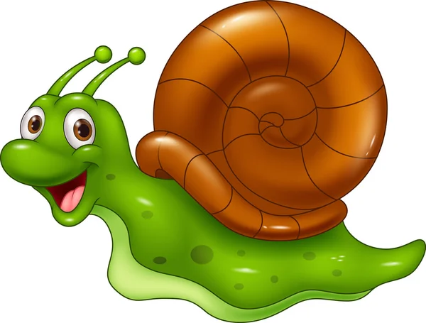 Escargot de bande dessinée mignon — Image vectorielle