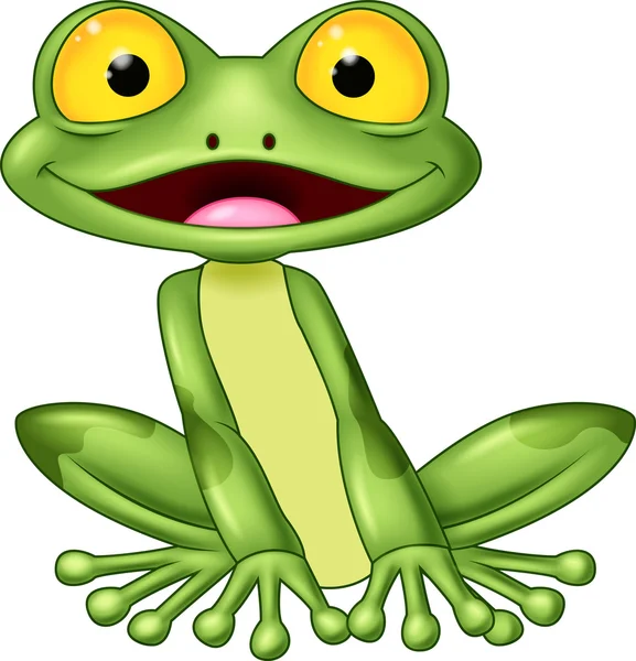 Cartoon cute frog — Stock Vector