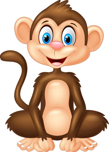 Cartoon monkey sitting — Stock Vector