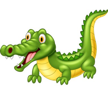 Cartoon adorable crocodile