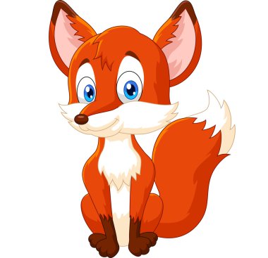 cartoon animal fox posing