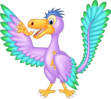 Çizgi film archaeopteryx sallayarak
