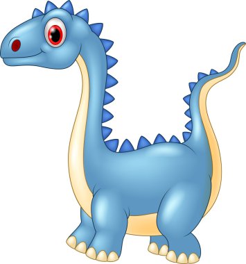 Cartoon dinosaur with a a long necked