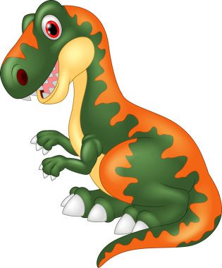 Çizgi film mutlu tyrannosaurus çizimi